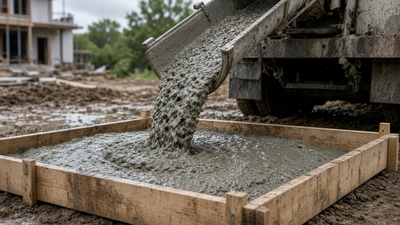 Sample imagery: wet concrete in forms